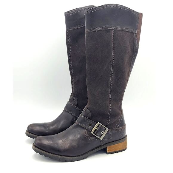 Timberland Bethel Brown Suede Leather Zip Up Tall Boots Size 6 - Picture 2 of 8